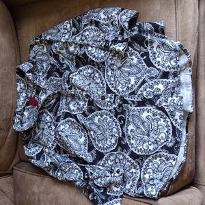 212 Collection Black Paisley Blouse